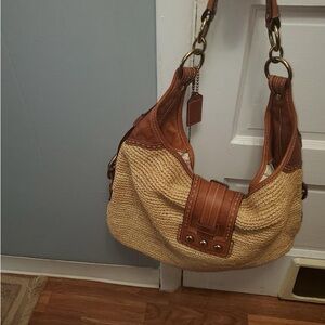 Coach Limited Edition Bleeker Millie  l Natural Straw Hobo Bag